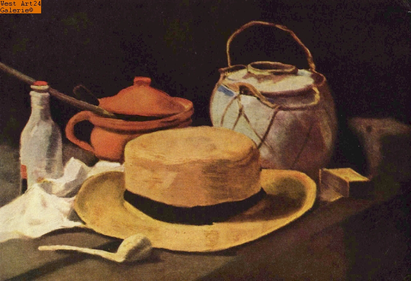 Stilleben mit Hut und Pfeife nach van Gogh Gemäldeimitation